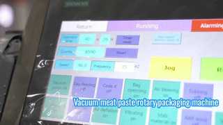 Máquina envasadora de bolsas rotativas de pasta de carne al vacío