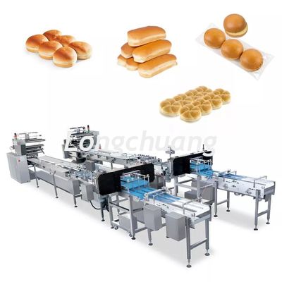 calidad  Multifunction Bakery Food Automatic Feeding Line Burger Bun Hot Dog Hamburger Packaging Machine fábrica