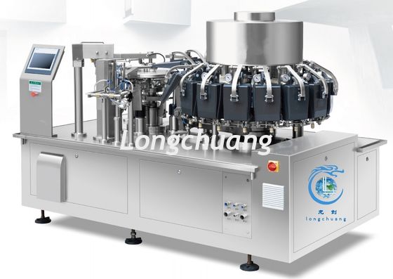 calidad  High Speed 100BPM Rotary Automatic Vacuum Packaging Machine For Dried Meat Dumplings fábrica