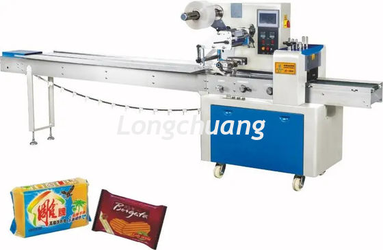 Foods Bread Horizontal Flow Pack Machine Servo Motor Horizontal Pillow Packing Machine